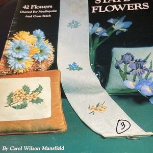 State Flowers leaflet 127.   Leisure Arts.  Cross stitch. Vintage. #1302